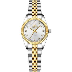 Womens Watch Stainless Steel Bracelets for Women Wrist Watch- Gold\White